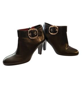 Coach Nicolette Black Ankle Booties with Buckle Detail - Vintage